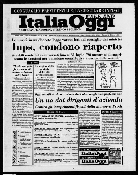 Italia oggi : quotidiano di economia finanza e politica